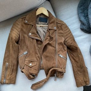 All Saints brown goat leather jacket